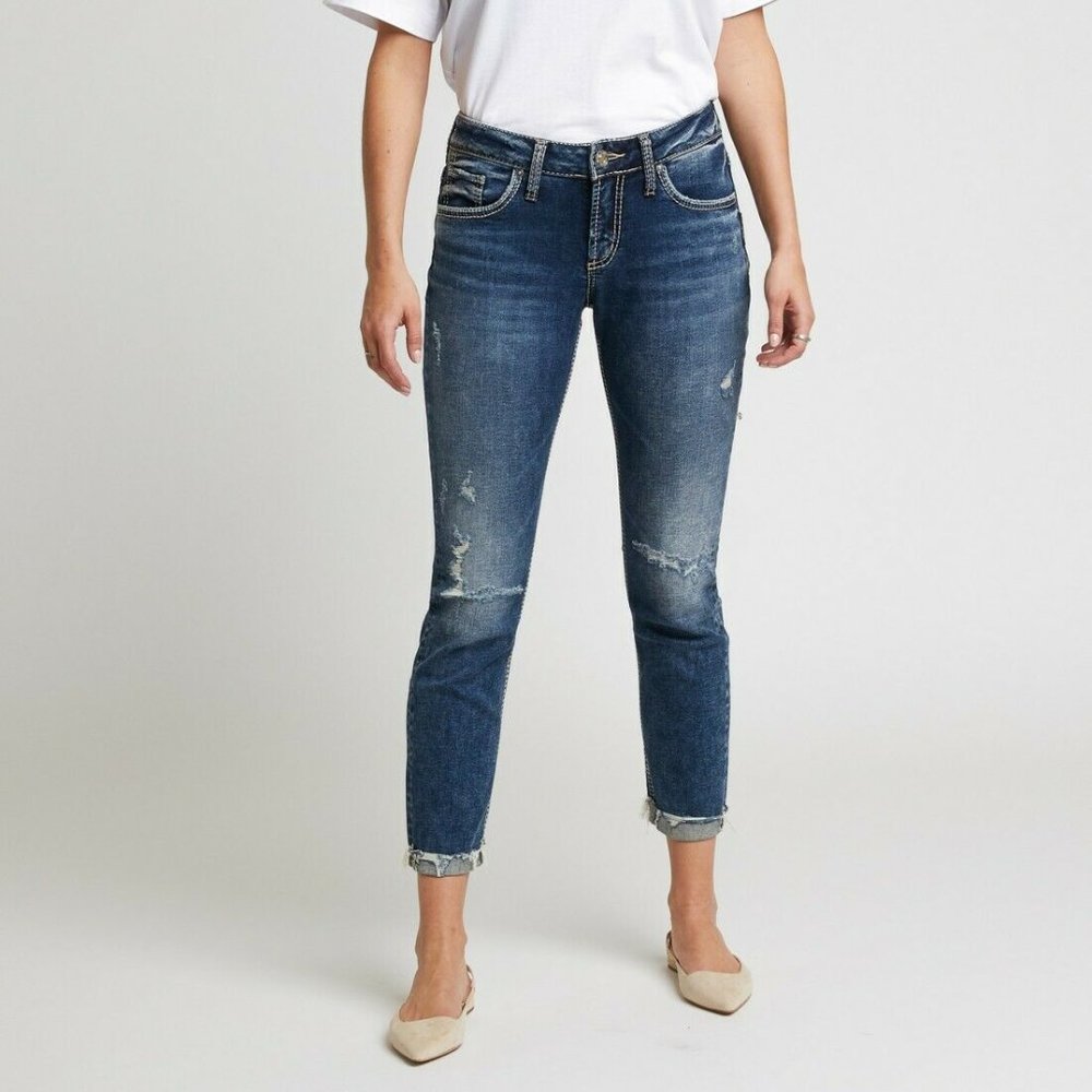 NWT Silver Co. Boyfriend Slim Boot Mid Rise Jeans